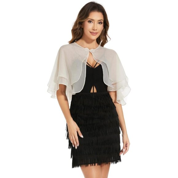 Women's Sheer Tencel Shawls and Wraps Ivory - Picture 5 of 6